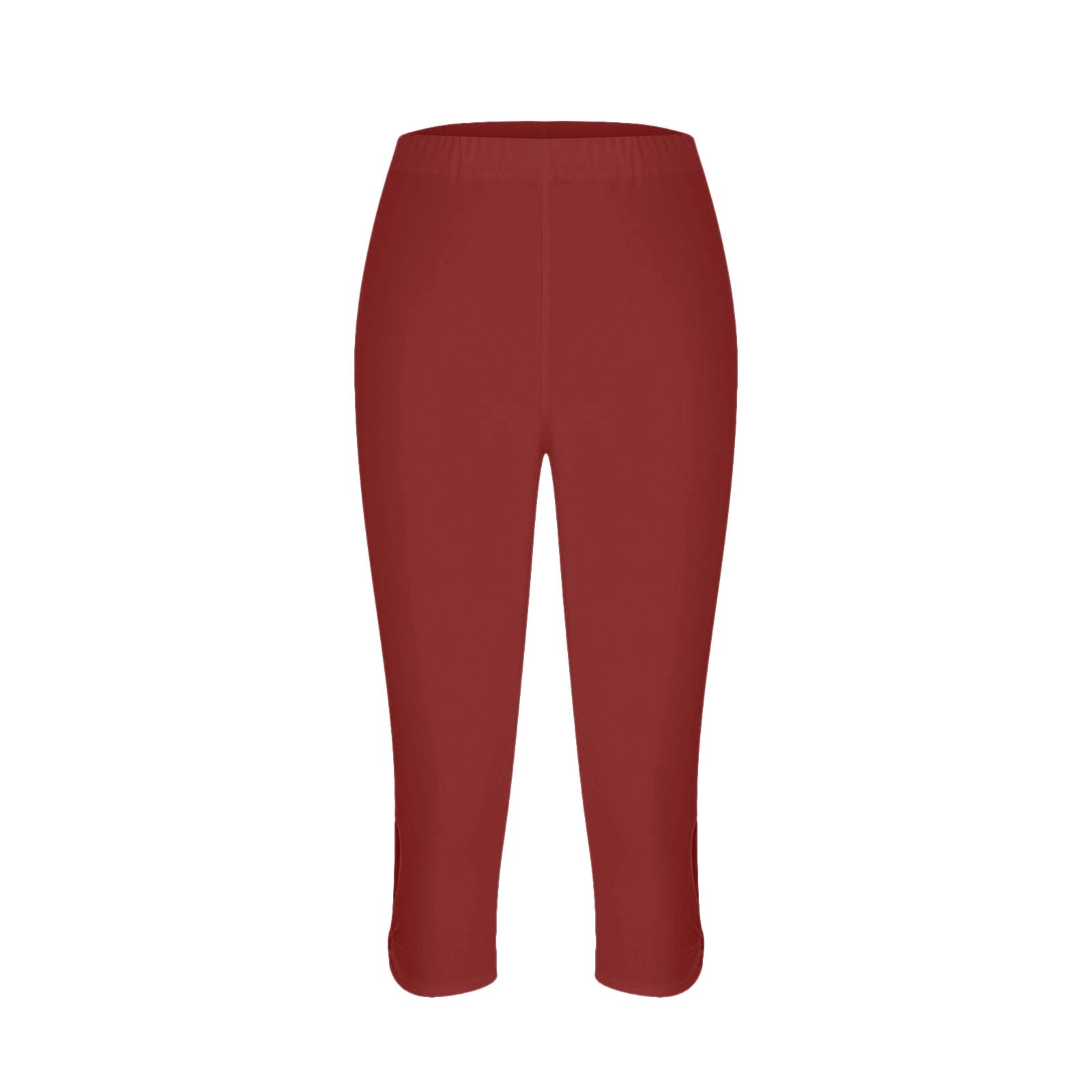 thumbnail image 5 of Leggings capri de compresión de cintura alta para mujer - Pantalones de yoga elásticos con bolsillos, mezcla de poliéster y spandex - Tallas M-XXXXL para hacer ejercicio/verano, 5 of 5